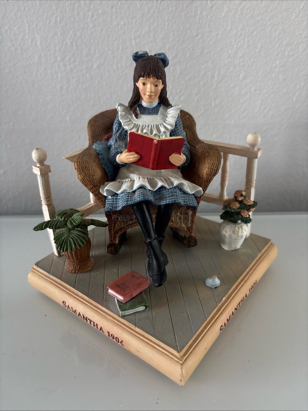 American Girl Doll Ceramic Samantha Book End Hallmark Porch Statue